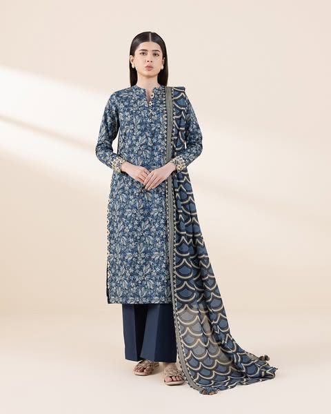 IU Collection IU-S-25-042- Digital Print lawn 3Pc Sapphire