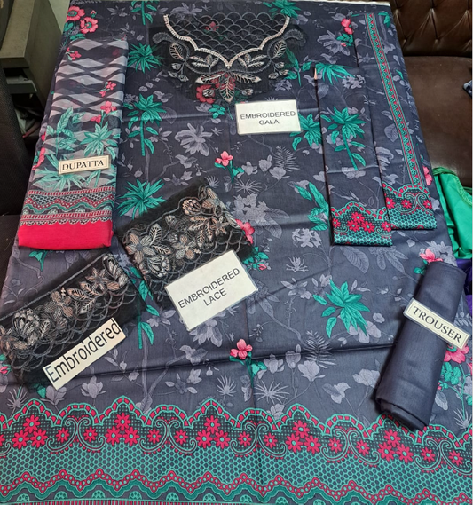 IU Collection IU-S-021-lawn Neckline Full Embroidered 3Pc Lawn Sobia Nazir