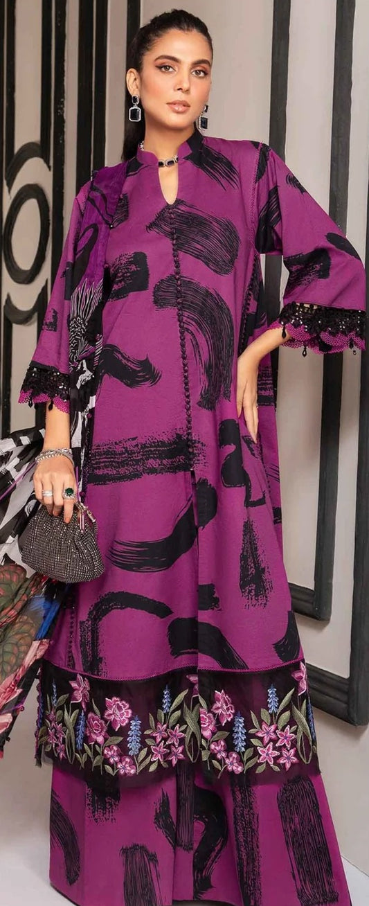 IU Collection IU-S-025- Digital Print lawn 3Pc M.Print