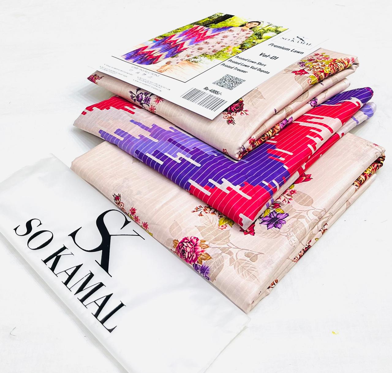 IU Collection IU-S-25-053- Digital Print lawn 3Pc So Kamal