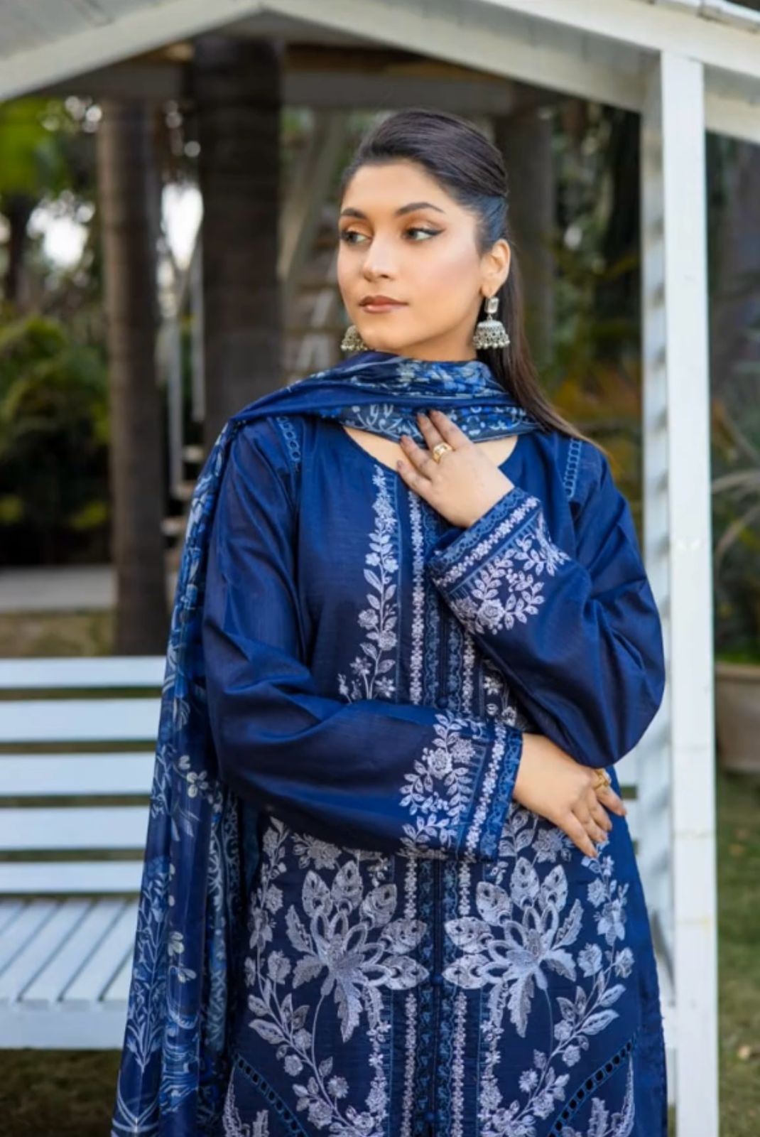 IU Collection IU-S-003-Embroidered Bana Dora 3Pc MARIA.B. Summer Festive Collection.