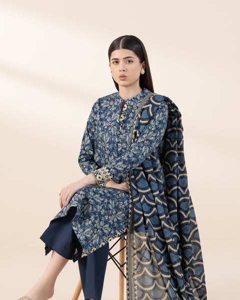 IU Collection IU-S-25-042- Digital Print lawn 3Pc Sapphire