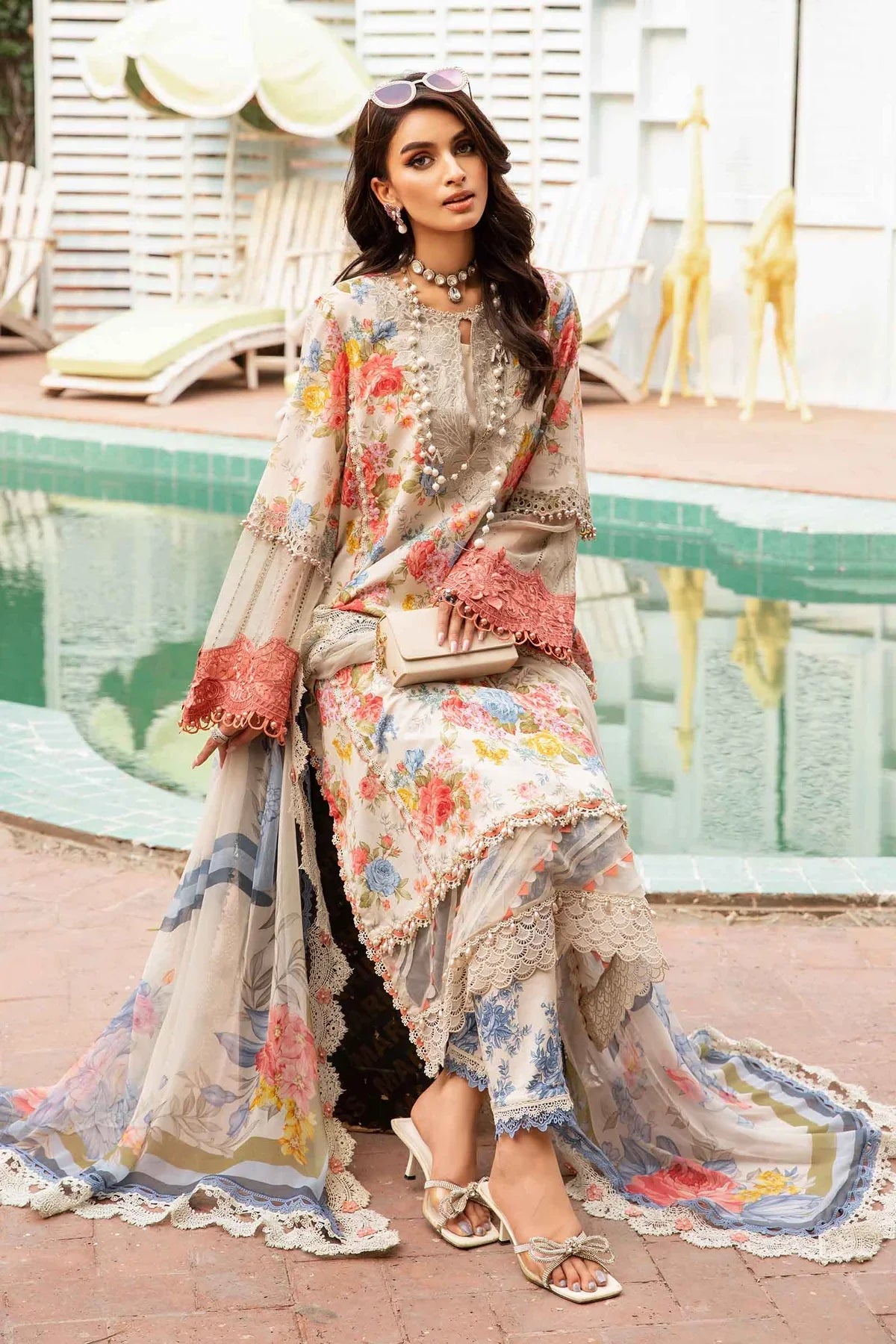 IU Collection IU-S-029- Digital Print lawn 3Pc M.Print