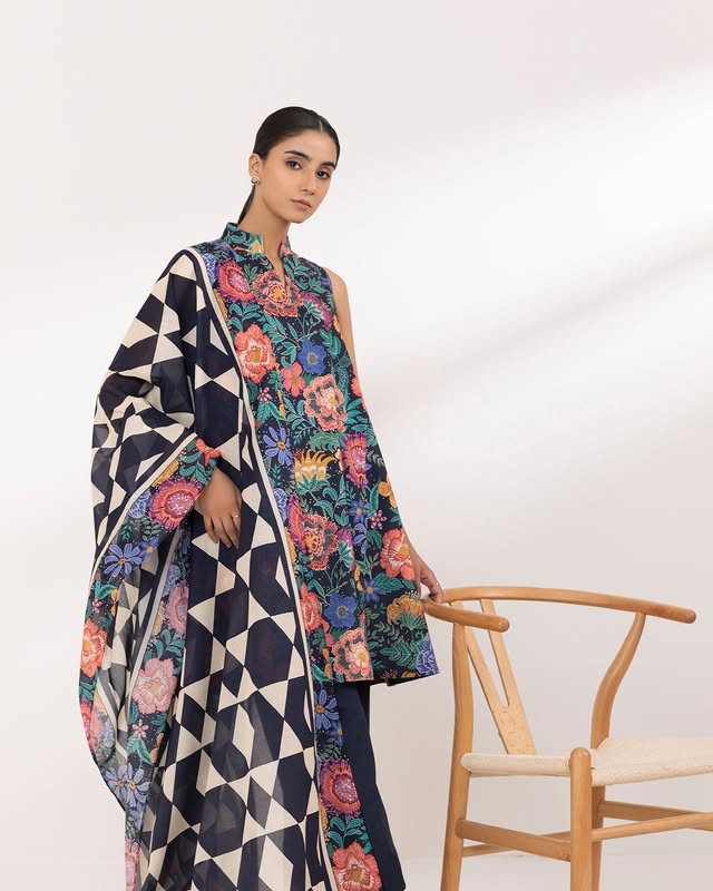 IU Collection IU-S-25-045- Digital Print lawn 3Pc Sapphire