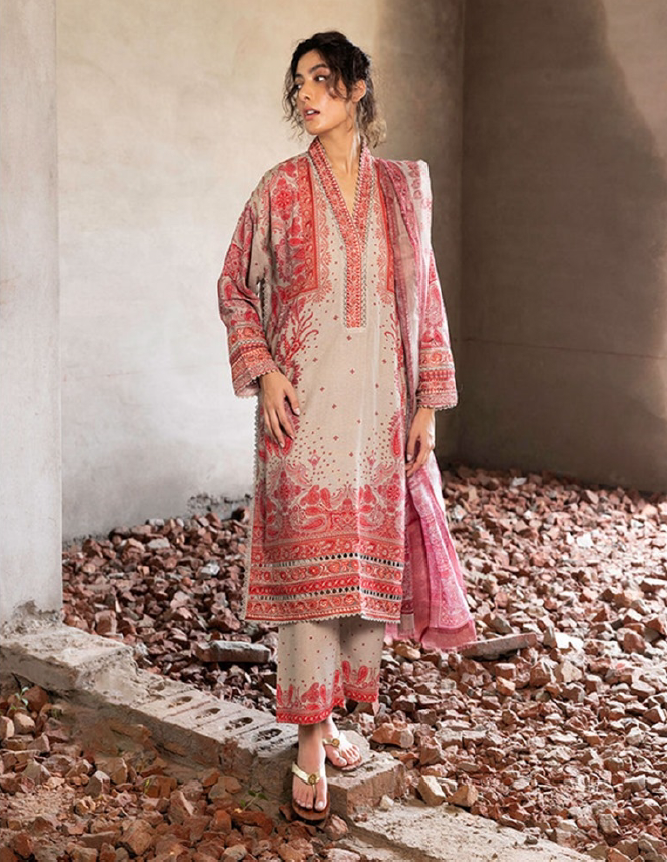 IU Collection IU-S-024-lawn Neckline Full Embroidered 3Pc Lawn Sobia Nazir