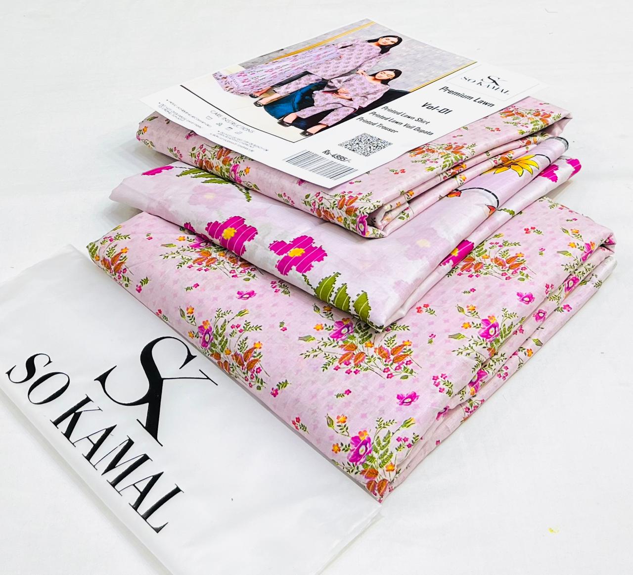 IU Collection IU-S-25-048- Digital Print lawn 3Pc So Kamal