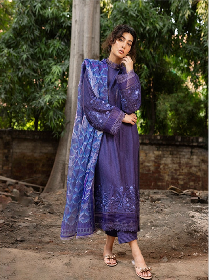 IU Collection IU-S-016-lawn Neckline Full Embroidered 3Pc Lawn Sobia Nazir