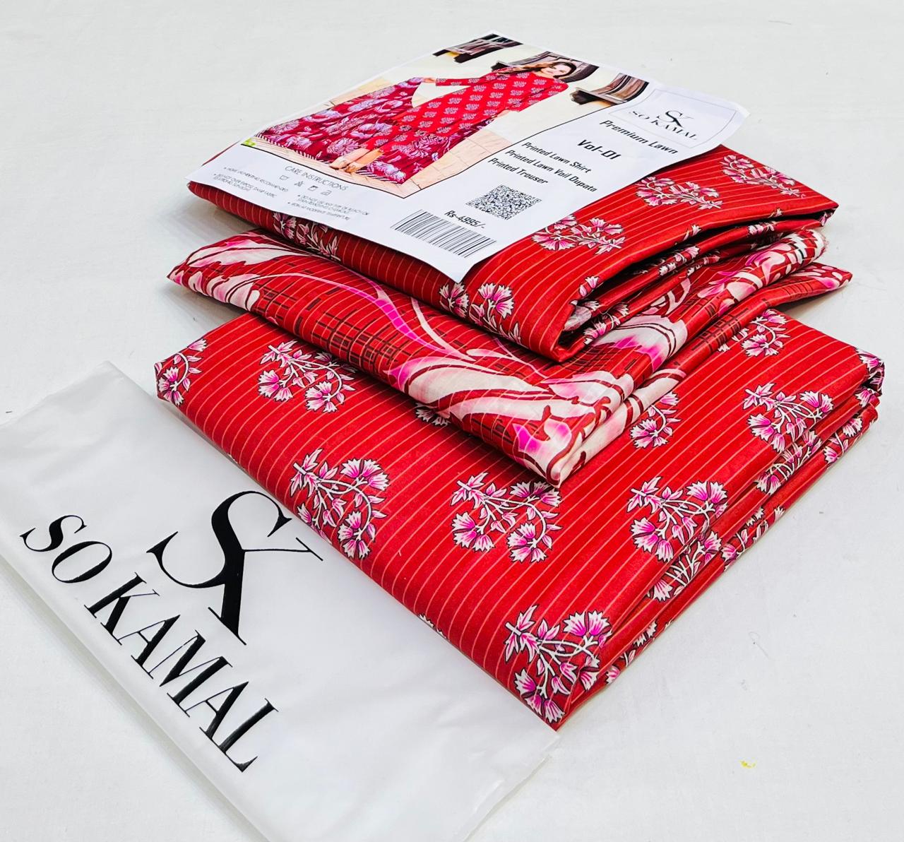 IU Collection IU-S-25-050- Digital Print lawn 3Pc So Kamal