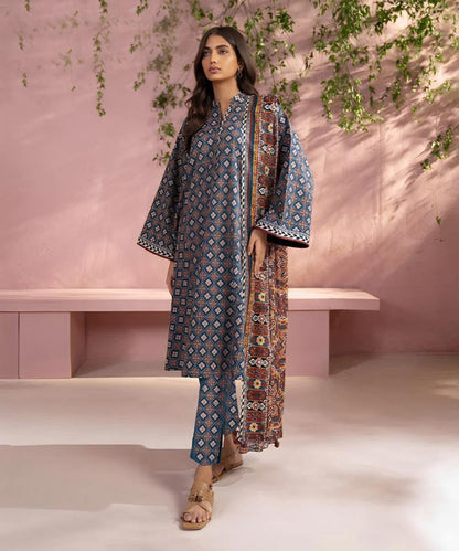 IU Collection IU-S-25-041- Digital Print lawn 3Pc Sapphire