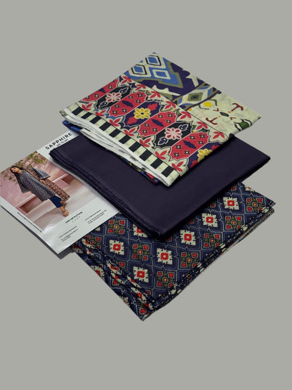 IU Collection IU-S-25-041- Digital Print lawn 3Pc Sapphire