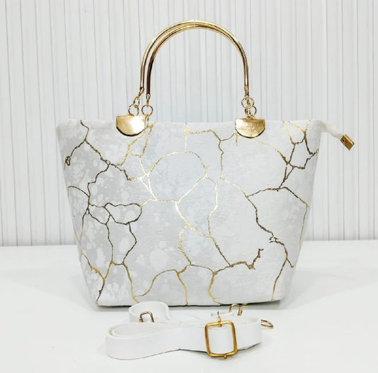 IU-HB-0081 Chic Girl's Velvet Printed Hand Bag - 1 Pc