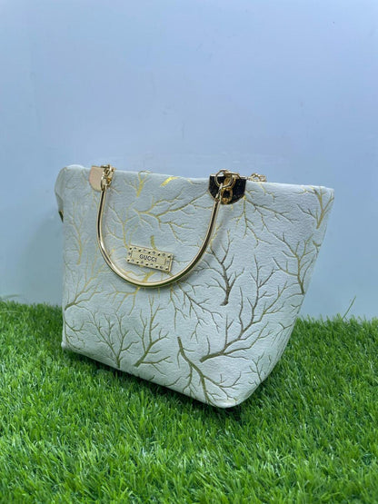 IU-HB-0081 Chic Girl's Velvet Printed Hand Bag - 1 Pc