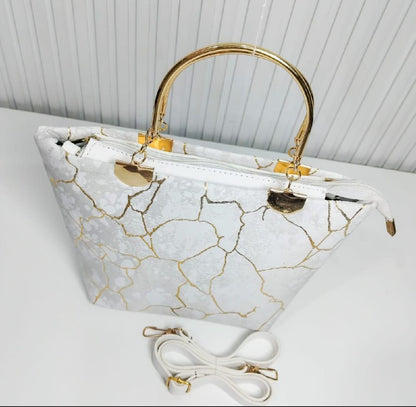 IU-HB-0081 Chic Girl's Velvet Printed Hand Bag - 1 Pc