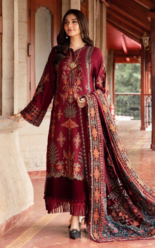 IU Collection IU-S-004-Embroidered Bana Dora 3Pc MARIA.B. Summer Festive Collection.