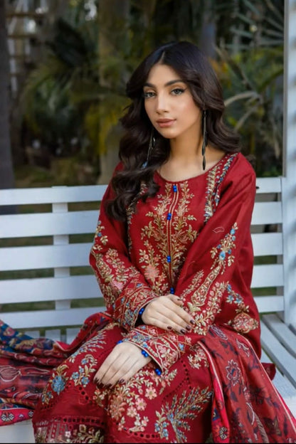 IU Collection IU-S-004-Embroidered Bana Dora 3Pc MARIA.B. Summer Festive Collection.