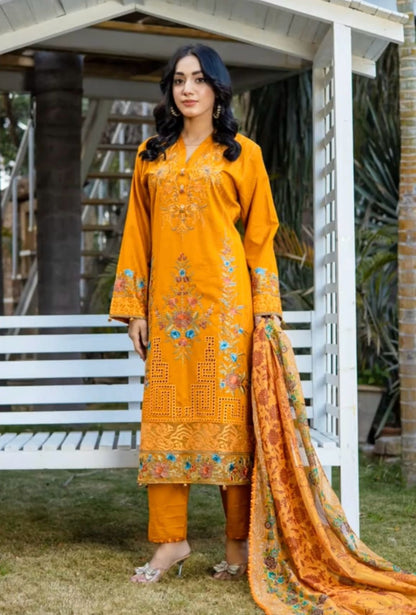 IU Collection IU-S-002-Embroidered Bana Dora 3Pc MARIA.B. Summer Festive Collection.